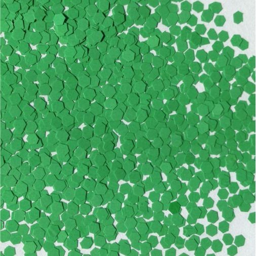 Glitter Hexagonal Verde Médio