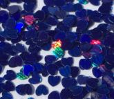 Glitter Mini Coração Azul Escuro Holográfico