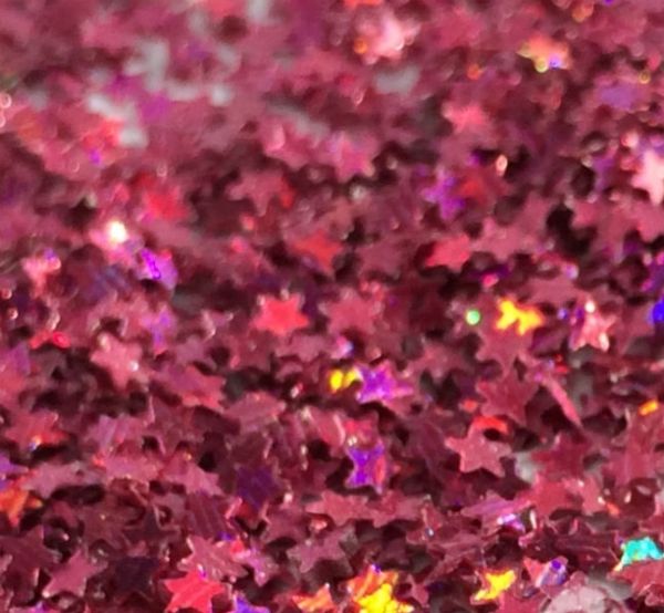 Glitter  Mini Estrela Pink Holográfica